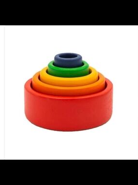 Wooden Rainbow Stacking Nesting Bowls